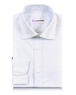 Brembana Blue Hairline Stripes on White Brembana Blue Hairline Stripes on White