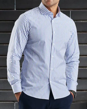 Brembana Blue White Bengal Stripes Shirt Brembana Blue White Bengal Stripes Shirt