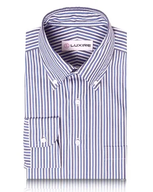 Brembana White Blue Candy Stripes Shirt Brembana White Blue Candy Stripes Shirt