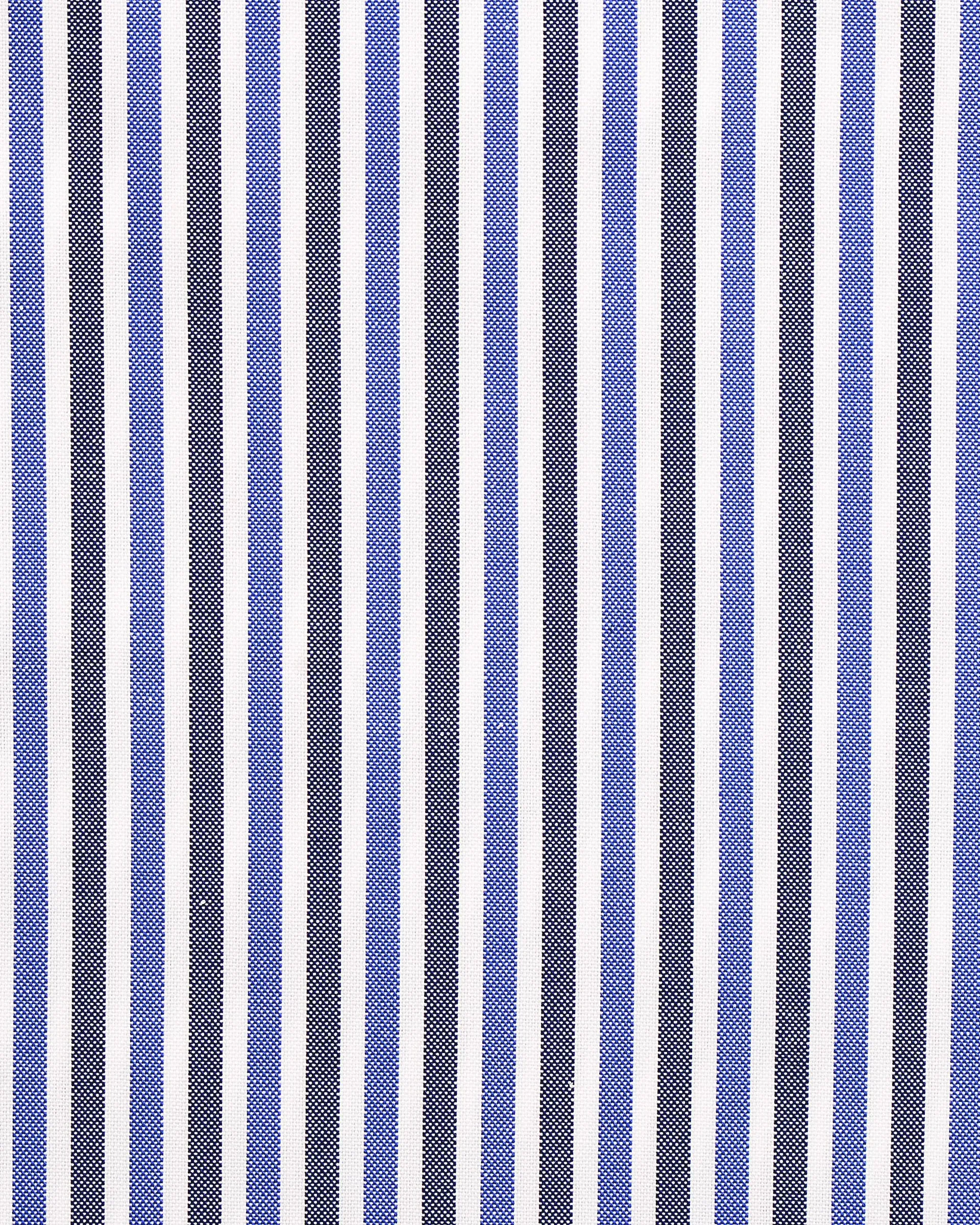 Brembana White Blue Candy Stripes Shirt