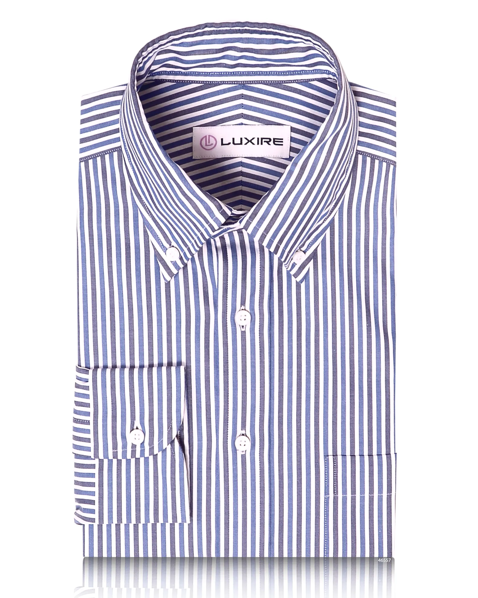 Brembana White Blue Candy Stripes Shirt