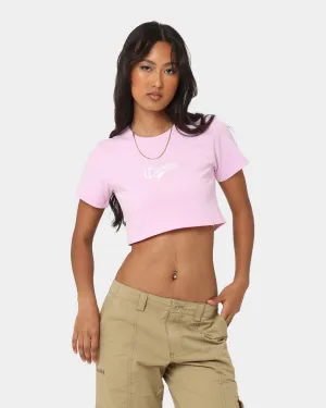 Champion Women's Heritage Cursive Script Baby T-Shirt Cotton Pink