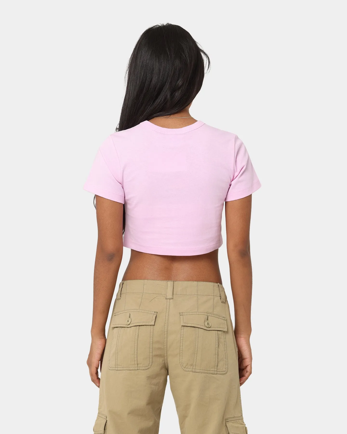 Champion Women's Heritage Cursive Script Baby T-Shirt Cotton Pink