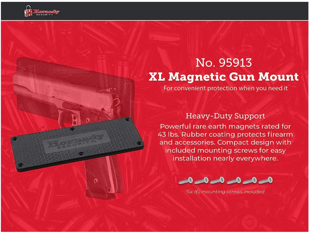 Hornady Magnetic Accessory Mount, Powerful Coated Earth Magnets Holds Ammo Tools