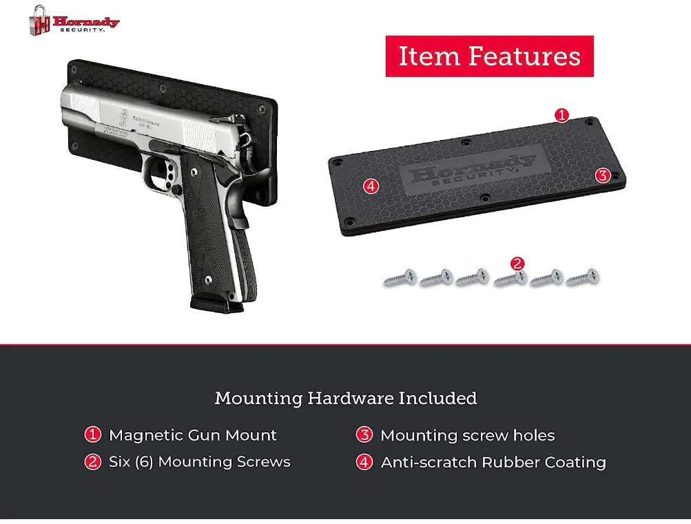 Hornady Magnetic Accessory Mount, Powerful Coated Earth Magnets Holds Ammo Tools