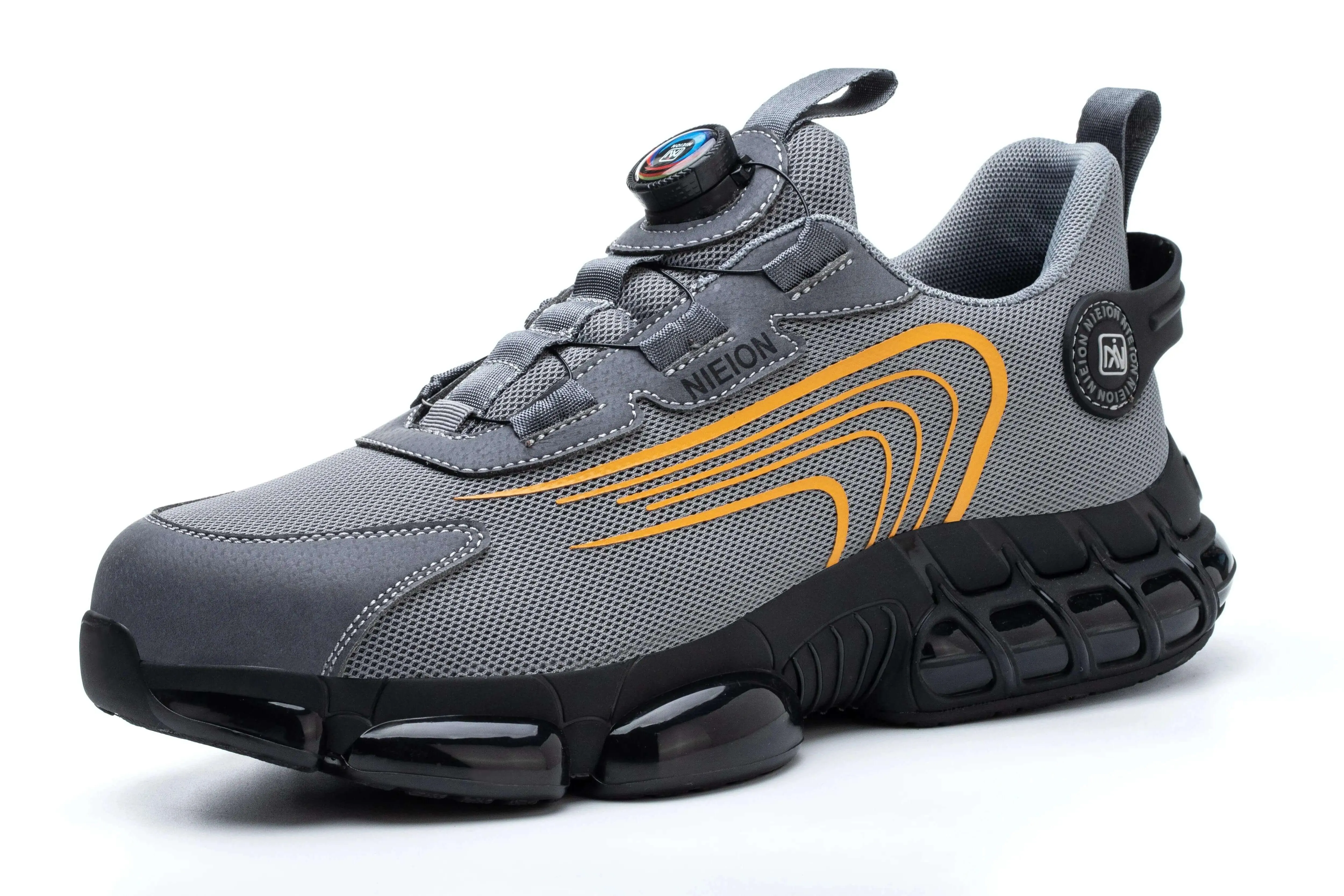 Men's Steel Toe Cap Work Safety Shoes with Rotating Buckle