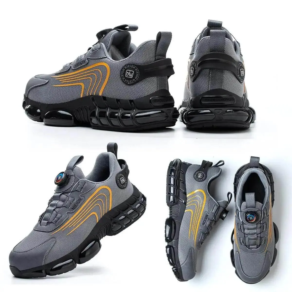 Men's Steel Toe Cap Work Safety Shoes with Rotating Buckle
