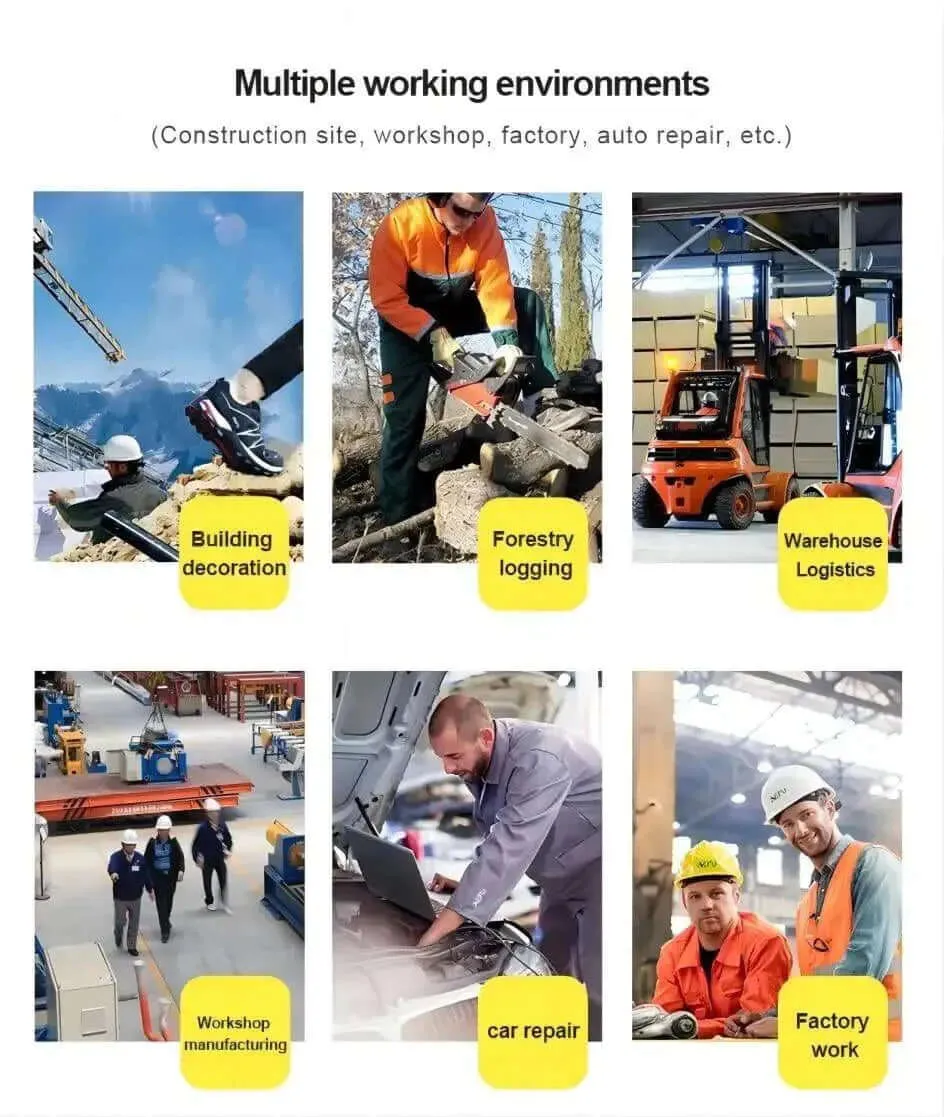 Men's Steel Toe Cap Work Safety Shoes with Rotating Buckle