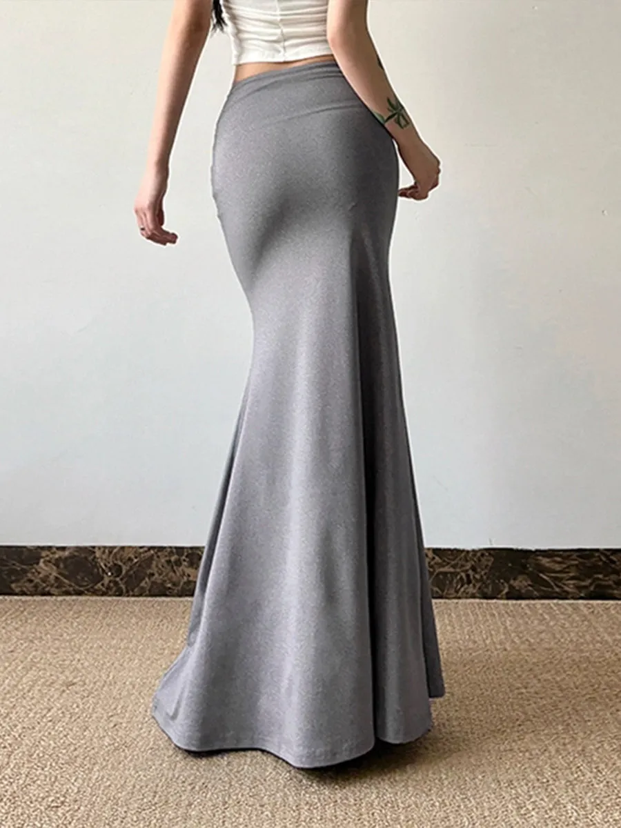 Rose Accessories Low Waist Long Skirt