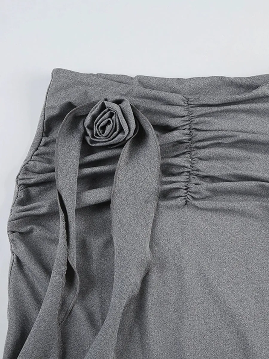 Rose Accessories Low Waist Long Skirt