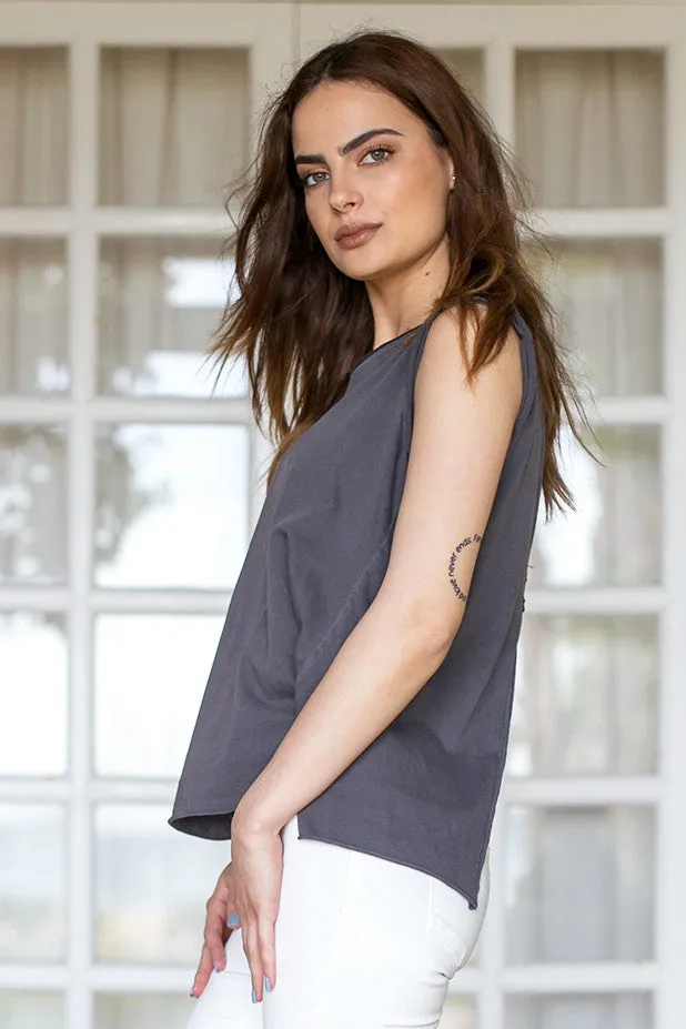 Rut & Circle - Ronja Chain Top Grey Melagne