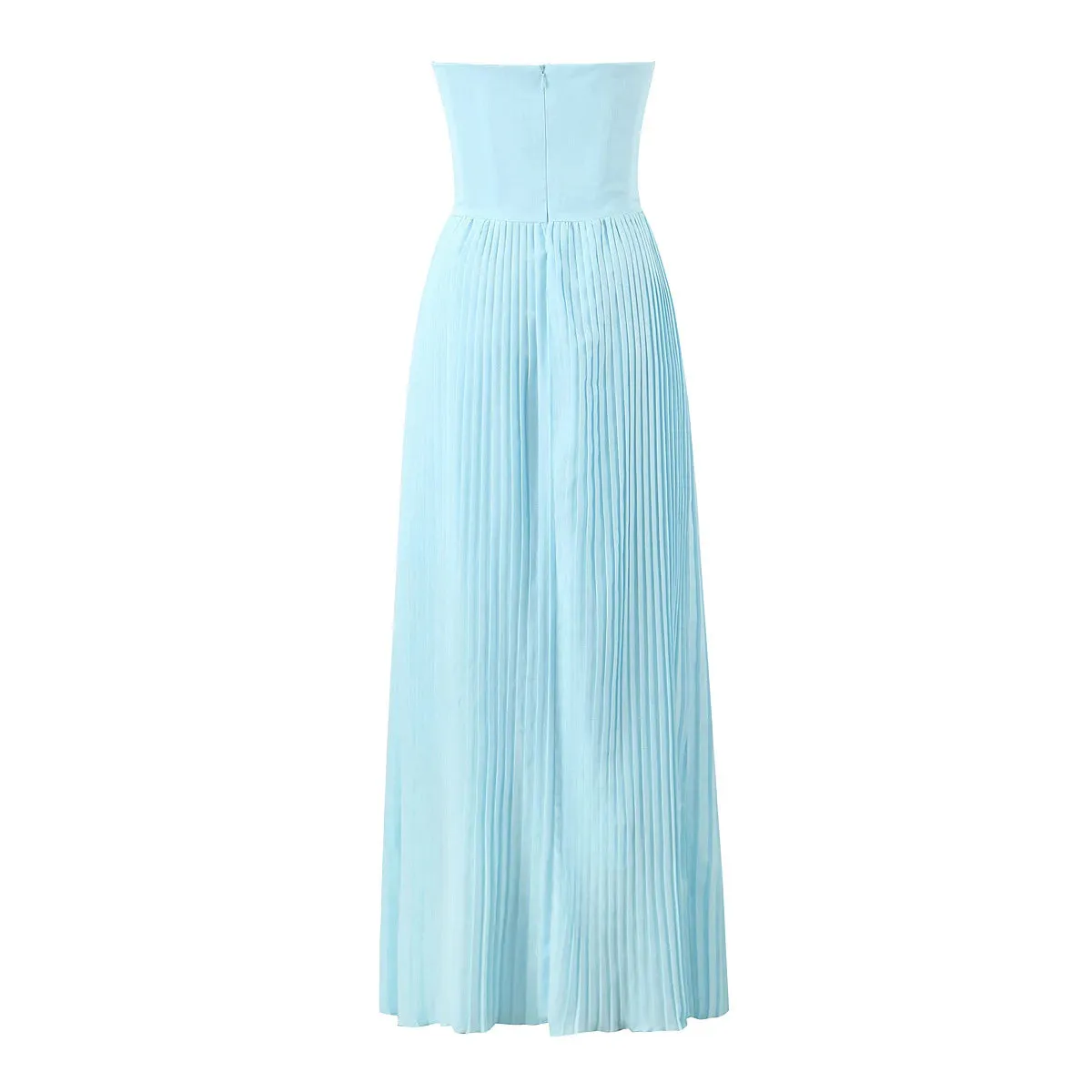 Seraphina Ocean Blue Pleated Maxi Dress