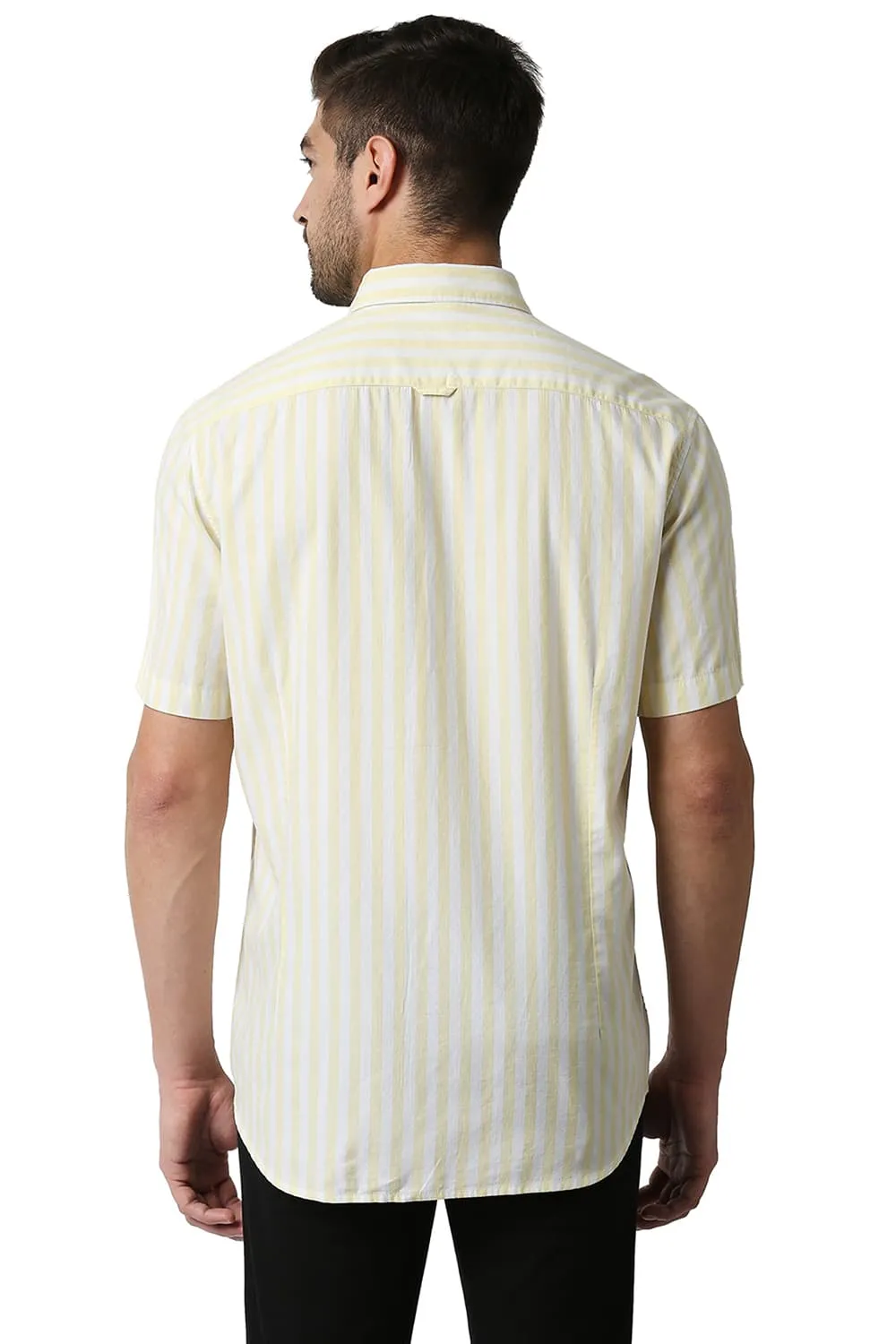 Slim Fit Twill Stripe Halfsleeves Shirt