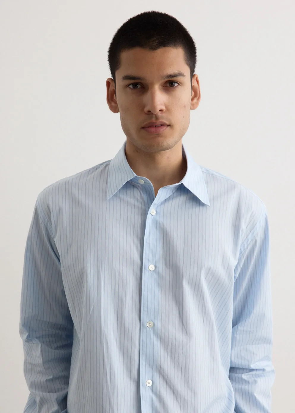 Suvin High Count Cloth Stripe Shirt