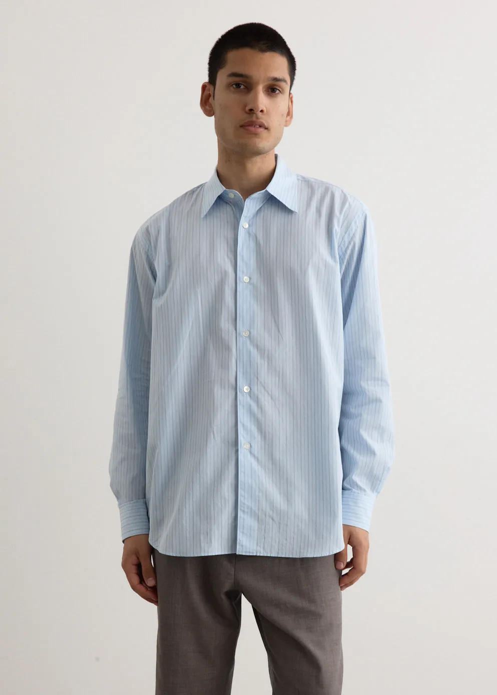 Suvin High Count Cloth Stripe Shirt