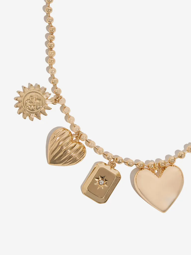 Westside Accessories Gold Multi Charm Necklace