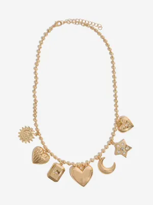 Westside Accessories Gold Multi Charm Necklace