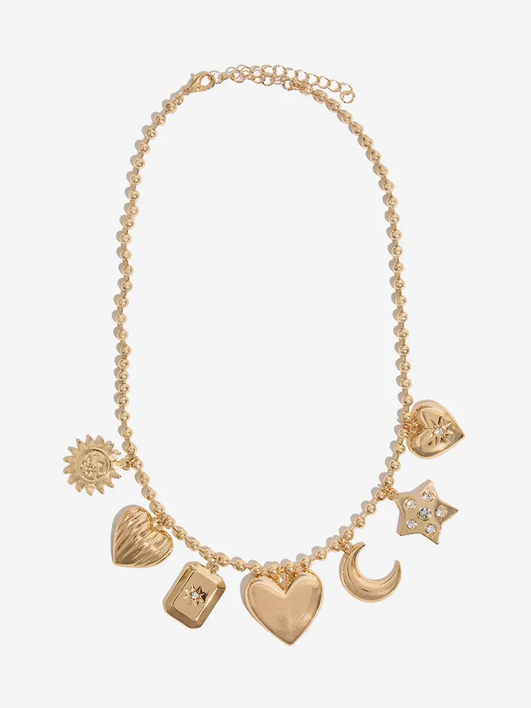 Westside Accessories Gold Multi Charm Necklace