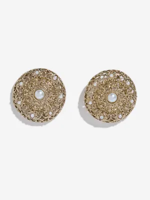 Westside Accessories Gold Pearlescent Stud Earrings