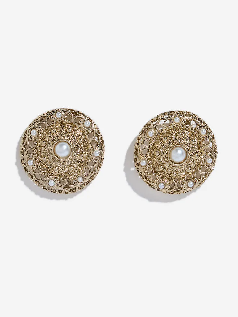 Westside Accessories Gold Pearlescent Stud Earrings