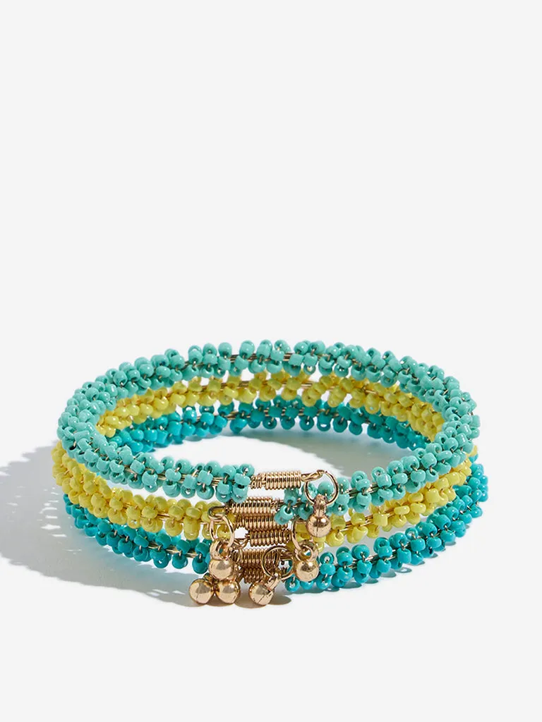 Westside Accessories Multicolour Beaded Cuff Bracelet