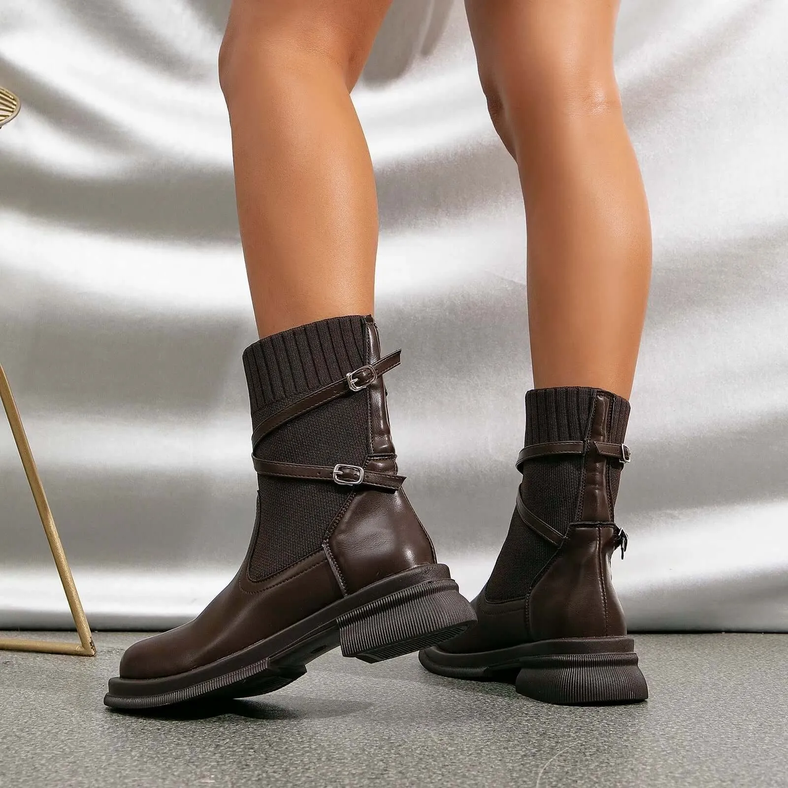 Women's Retro Platform Boots: Chunky Sole Ankle Boots