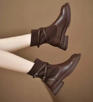 Women's Retro Platform Boots: Chunky Sole Ankle Boots